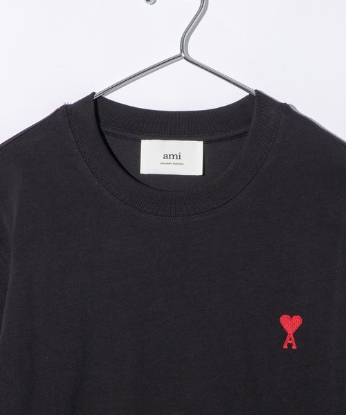 AMI Alexandre Mattiussi（アミアレクサンドルマテュッシ）の「AMI PARIS ADC AMI DE COEUR EMBROIDERY LONG SLEEVES TSHIRT アミ パリス アミハート刺繍 オーガニックコットン ヘビージャージー ロングスリーブ Tシャツ（Tシャツ/カットソー・レディース・ブラック・LARGE/MEDIUM）」の4枚目の写真
