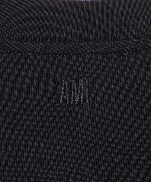 AMI Alexandre Mattiussi（アミアレクサンドルマテュッシ）の「AMI PARIS ADC AMI DE COEUR EMBROIDERY LONG SLEEVES TSHIRT アミ パリス アミハート刺繍 オーガニックコットン ヘビージャージー ロングスリーブ Tシャツ（Tシャツ/カットソー・レディース・ブラック・LARGE/MEDIUM）」の7枚目の写真