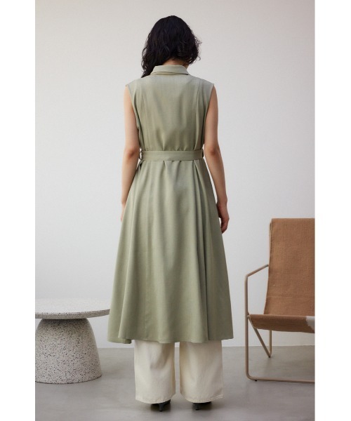 リネンAライクワンピース リネンライクスキッパーフレアワンピース-short & regular