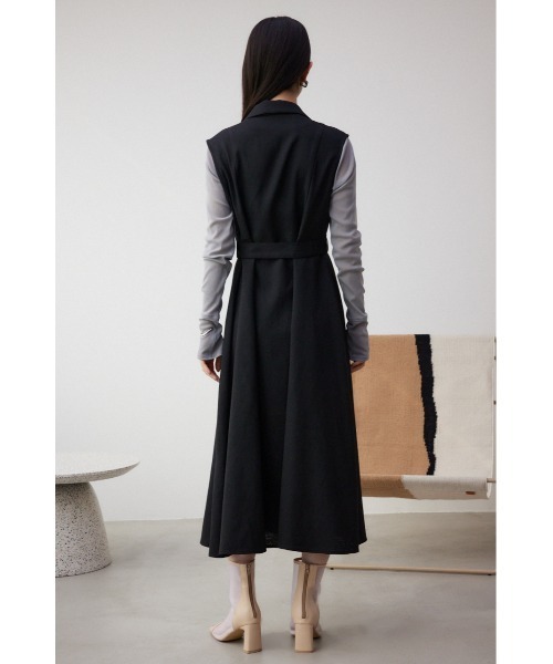 AZUL by moussy（アズールバイマウジー）の「リネンライクジレワンピース（ワンピース・レディース・ブラック/ライトベージュ/ライトカーキ・SMALL/MEDIUM）」の10枚目の写真