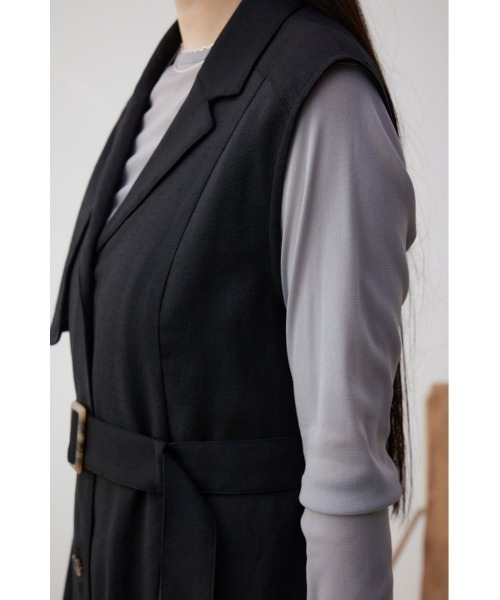 AZUL by moussy（アズールバイマウジー）の「リネンライクジレワンピース（ワンピース・レディース・ブラック/ライトベージュ/ライトカーキ・SMALL/MEDIUM）」の12枚目の写真