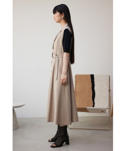 AZUL by moussy（アズールバイマウジー）の「リネンライクジレワンピース（ワンピース・レディース・ブラック/ライトベージュ/ライトカーキ・SMALL/MEDIUM）」の21枚目の写真