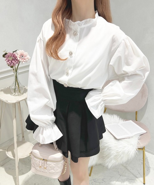 apres jour（アプレジュール）の「キラキラボタンブラウス【ZOZOTOWN限定アイテム】（シャツ/ブラウス・レディース・オフホワイト/ブラック/ラベンダー・フリー/X-LARGE）」の5枚目の写真