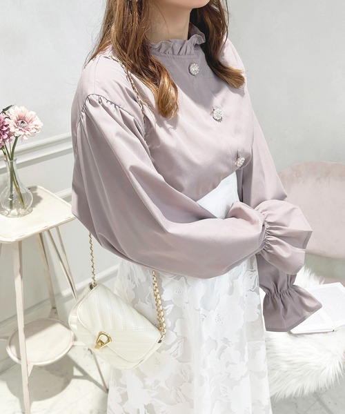 apres jour（アプレジュール）の「キラキラボタンブラウス【ZOZOTOWN限定アイテム】（シャツ/ブラウス・レディース・オフホワイト/ブラック/ラベンダー・フリー/X-LARGE）」の20枚目の写真