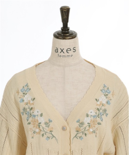 axes femme(アクシーズファム)の「フラワーバード刺繍ロングカーディガン(カーディガン/ボレロ・レディース・ブラック/ホワイト/イエロー・FREE)」の17枚目の写真