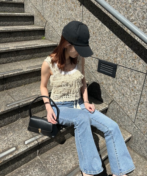 ISOOK(アイスー)の「【ISOOK / アイスー】クロシェビスチェ / サマーニット ボヘミアン クロップド丈 クロシェニット タンクトップ ZOZOTOWN限定(タンクトップ・レディース・アイボリー/ベージュ・FREE)」の10枚目の写真