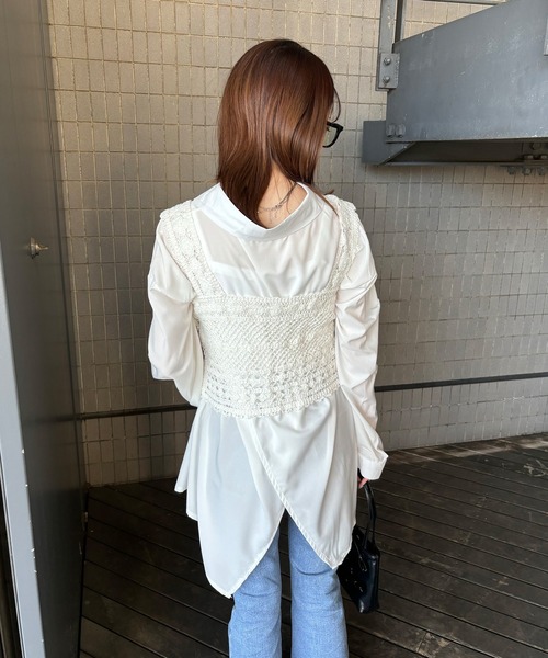 ISOOK(アイスー)の「【ISOOK / アイスー】クロシェビスチェ / サマーニット ボヘミアン クロップド丈 クロシェニット タンクトップ ZOZOTOWN限定(タンクトップ・レディース・アイボリー/ベージュ・FREE)」の8枚目の写真