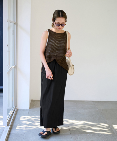 フレームワーク レースタンクトップ 黒 OUT OF FRAMeタンクトップ（タンクトップ）｜FRAMeWORK