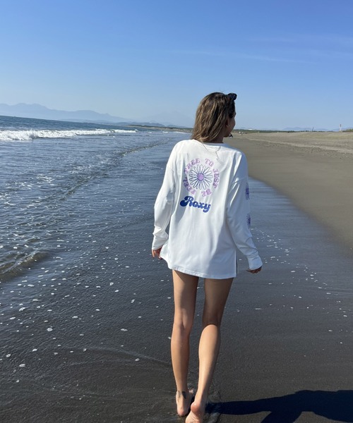 ROXY（ロキシー）の「FEEL FREE L/S RASH/ロキシー長袖ラッシュガード(水着）（ラッシュガード・レディース・オレンジ/ホワイト/グレー・SMALL/MEDIUM/LARGE）」の6枚目の写真
