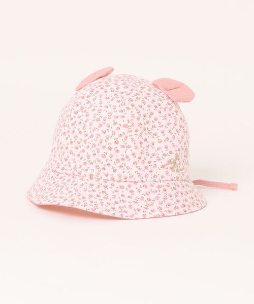 HAKKA BABY（ハッカベビー）の「[ベビー]耳付きアニマルモチーフキャップ（キャップ・キッズ・ピンク/オフホワイト・XXX-SMALL）」の2枚目の写真