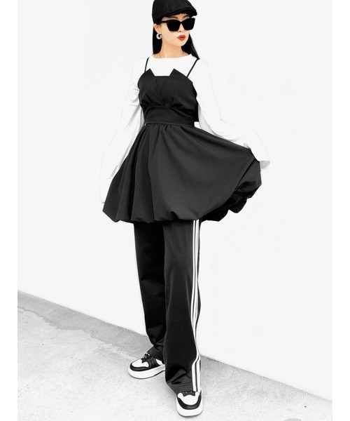 ユニオンランチ　ブラックキャミソールワンピース IENA ワンピース UNION LAUNCH/ユニオンランチ CAMISOLE DRESS