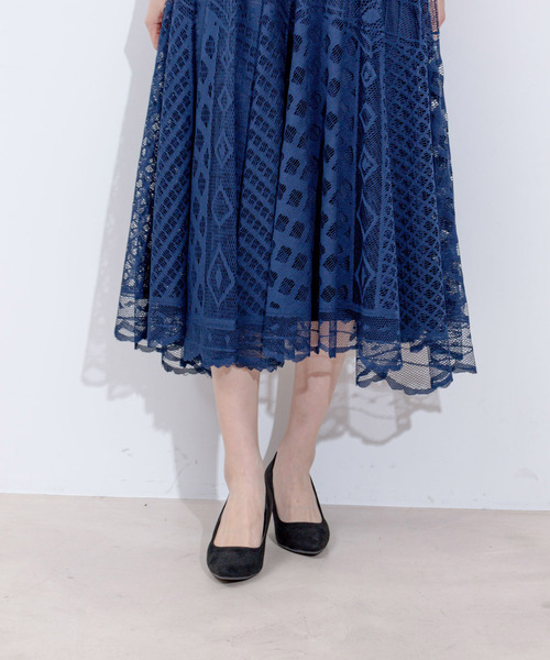 Jayro(ジャイロ)の「パネルメッシュレーススカート(スカート・レディース・ネイビー/ベージュ/ホワイト系その他・FREE)」の19枚目の写真