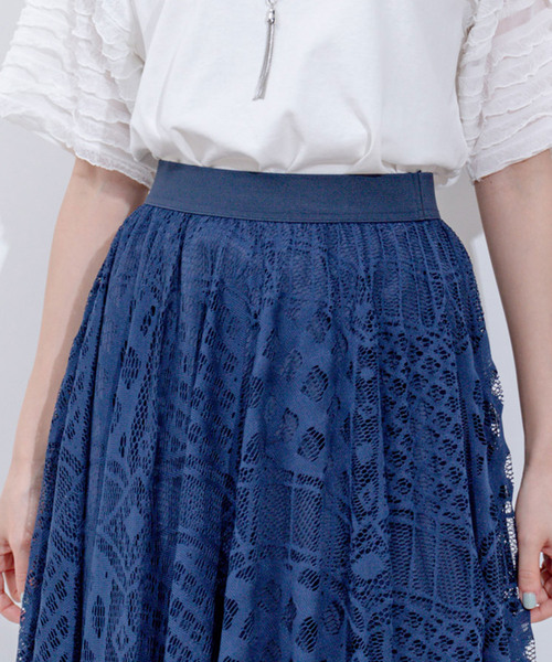 Jayro(ジャイロ)の「パネルメッシュレーススカート(スカート・レディース・ネイビー/ベージュ/ホワイト系その他・FREE)」の20枚目の写真