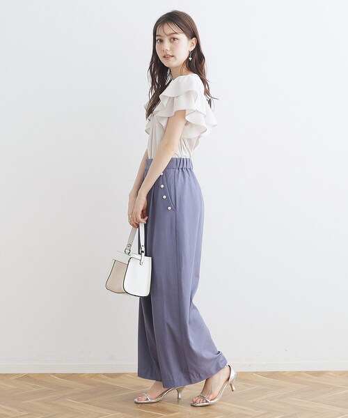 couture brooch（クチュールブローチ）の「◆【前後2WAY】リネンライクラッフルブラウス（シャツ/ブラウス・レディース・オフホワイト/サンドベージュ/ブラック・40/38/42/36）」の11枚目の写真