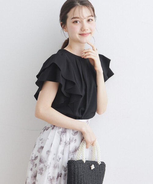 couture brooch（クチュールブローチ）の「◆【前後2WAY】リネンライクラッフルブラウス（シャツ/ブラウス・レディース・オフホワイト/サンドベージュ/ブラック・40/38/42/36）」の21枚目の写真