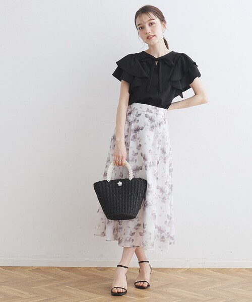 couture brooch（クチュールブローチ）の「◆【前後2WAY】リネンライクラッフルブラウス（シャツ/ブラウス・レディース・オフホワイト/サンドベージュ/ブラック・40/38/42/36）」の17枚目の写真