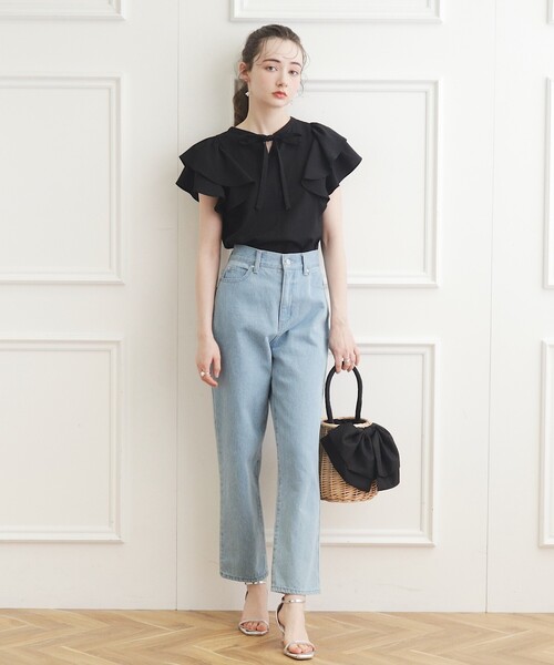 couture brooch（クチュールブローチ）の「◆【前後2WAY】リネンライクラッフルブラウス（シャツ/ブラウス・レディース・オフホワイト/サンドベージュ/ブラック・40/38/42/36）」の14枚目の写真