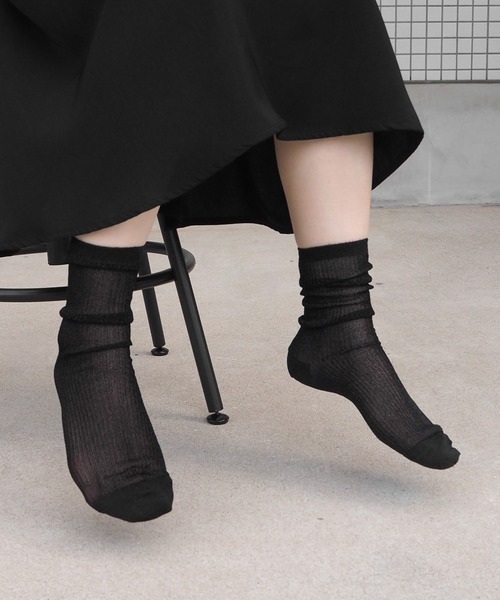 minia（ミニア）の「シアーラメリブソックス（ソックス/靴下・レディース・ブラック/パープル/シルバー/ゴールド・FREE）」の18枚目の写真