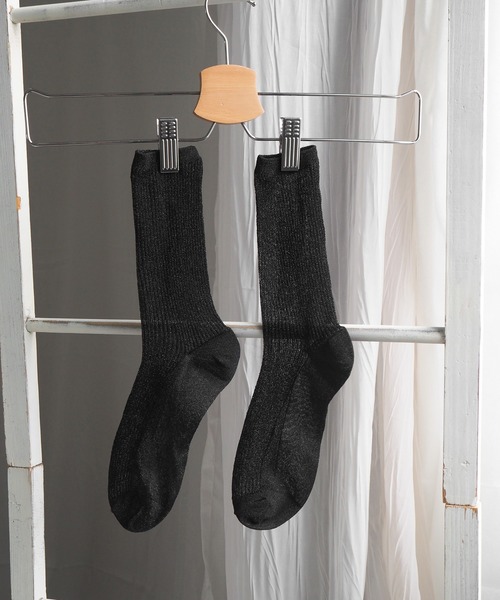 minia（ミニア）の「シアーラメリブソックス（ソックス/靴下・レディース・ブラック/パープル/シルバー/ゴールド・FREE）」の19枚目の写真