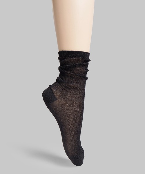 minia（ミニア）の「シアーラメリブソックス（ソックス/靴下・レディース・ブラック/パープル/シルバー/ゴールド・FREE）」の13枚目の写真