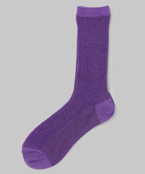 minia（ミニア）の「シアーラメリブソックス（ソックス/靴下・レディース・ブラック/パープル/シルバー/ゴールド・FREE）」の9枚目の写真