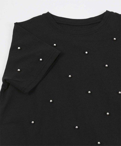 miette(ミエット)の「パールシルバーコンパクトTシャツ(Tシャツ/カットソー・レディース・ブラック/オフホワイト・FREE)」の9枚目の写真