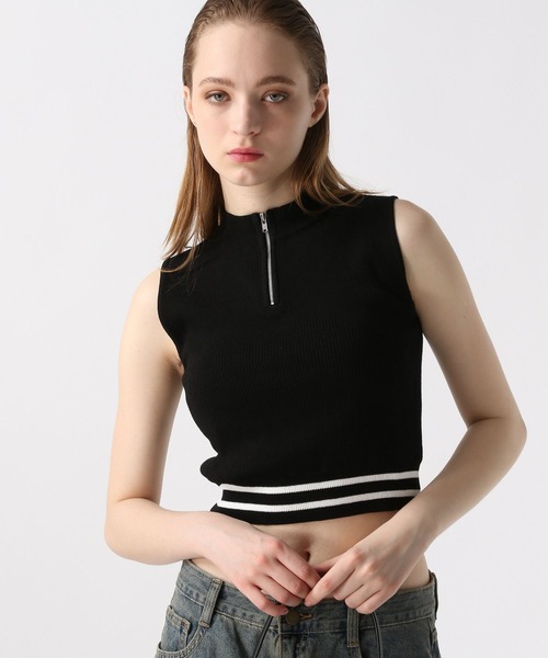 FOREVER 21(フォーエバー トゥエンティーワン)の「【2024SS】トラックニットベスト(ベスト・レディース・オフホワイト/ブラック/ネイビー・SMALL/MEDIUM)」の2枚目の写真