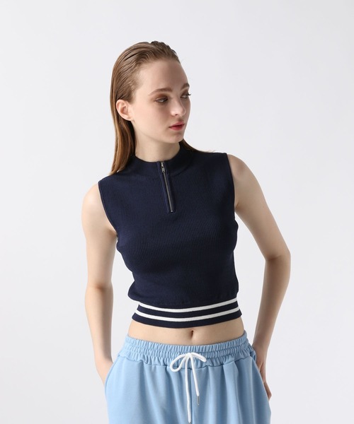 FOREVER 21(フォーエバー トゥエンティーワン)の「【2024SS】トラックニットベスト(ベスト・レディース・オフホワイト/ブラック/ネイビー・SMALL/MEDIUM)」の5枚目の写真