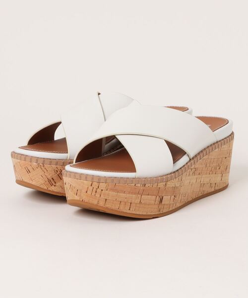 【fitflop/フィットフロップ】ELOISE LEATHER / CORK WEDGE CROSS SLIDES