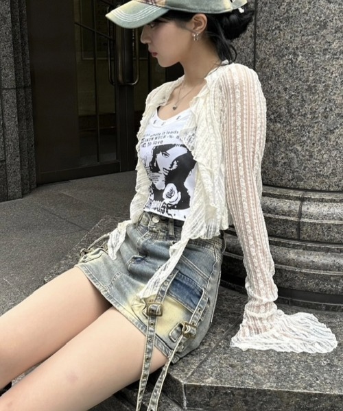 フリル付き長袖カーディガン Zara ＊ 92㎝ 新品タグ付き 袖フリルカーディガン | tetoteto＊