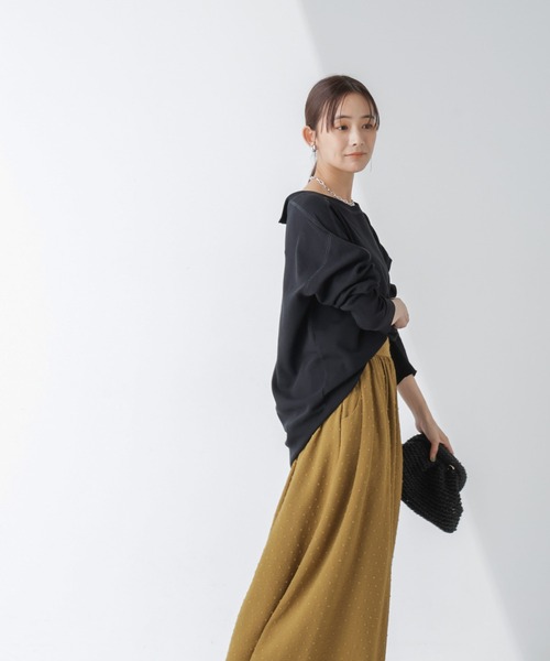 NANO universe(ナノユニバース)の「ドビードットワイドパンツ(その他パンツ・レディース・ブラック/マスタード・M/S)」の15枚目の写真