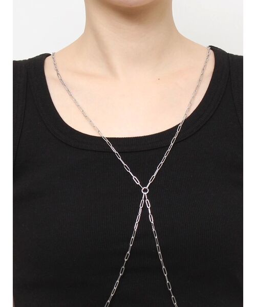 EVRIS（エヴリス）の「ボディチェーンタンクトップ（タンクトップ・レディース・ブラック/ホワイト/グリーン・FREE）」の6枚目の写真