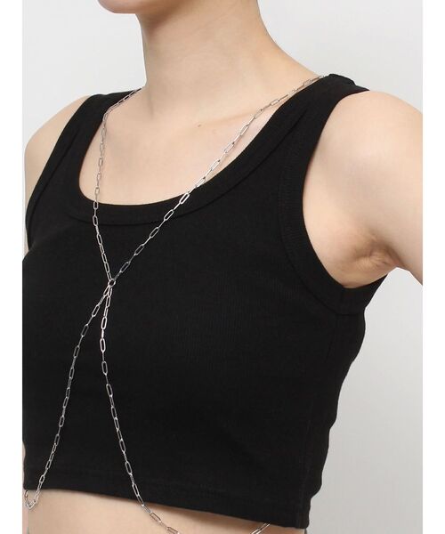 EVRIS（エヴリス）の「ボディチェーンタンクトップ（タンクトップ・レディース・ブラック/ホワイト/グリーン・FREE）」の7枚目の写真