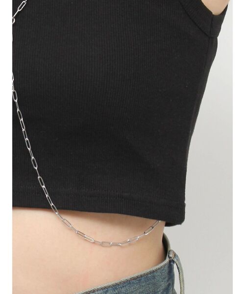 EVRIS（エヴリス）の「ボディチェーンタンクトップ（タンクトップ・レディース・ブラック/ホワイト/グリーン・FREE）」の8枚目の写真