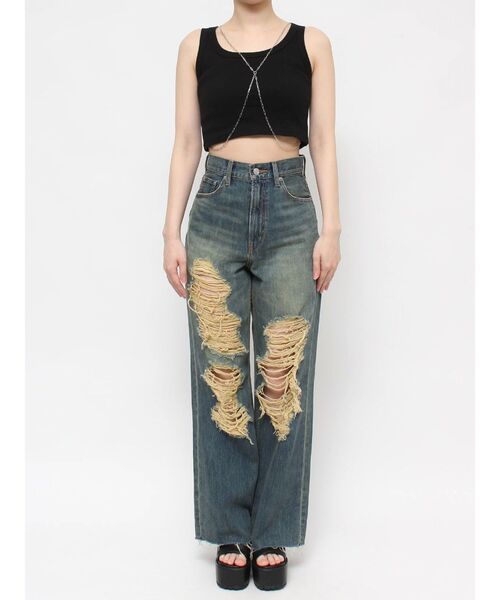 EVRIS（エヴリス）の「ボディチェーンタンクトップ（タンクトップ・レディース・ブラック/ホワイト/グリーン・FREE）」の11枚目の写真