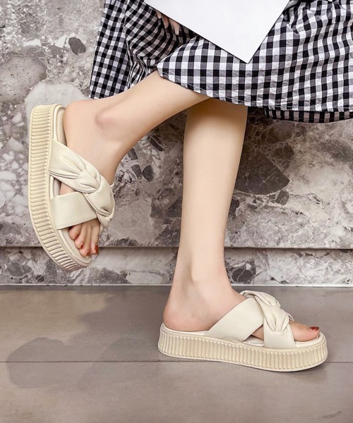 Miniministore(ミニミニストア)の「厚底サンダル レディース スリッパ(サンダル・レディース・アイボリー/ブラック・25.0cm/24.5cm/24.0cm/23.5cm/23.0cm/22.5cm)」の19枚目の写真