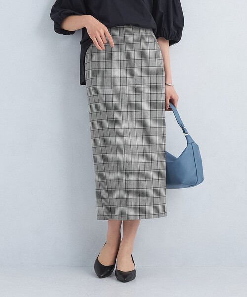 【セール】［size SHORT/TALLあり］キチントボトムス Iライン チェック スカート（スカート）｜green label relaxing（グリーンレーベルリラクシング）