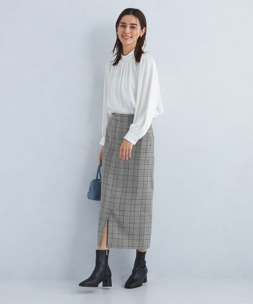 green label relaxing（グリーンレーベルリラクシング）の「［size SHORT/TALLあり］キチントボトムス Iライン チェック スカート（スカート・レディース・その他1・40/38/36/SHORT/TALL）」の8枚目の写真