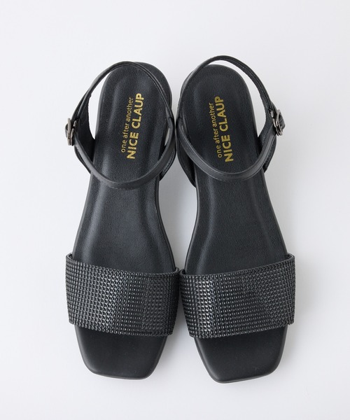 one after another NICE CLAUP（ワンアフターアナザーナイスクラップ）の「ラインストーンサンダル（サンダル・レディース・ブラック/シルバー/ピンク・L/M/S）」の5枚目の写真