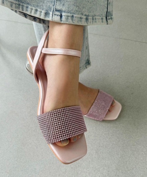 one after another NICE CLAUP（ワンアフターアナザーナイスクラップ）の「ラインストーンサンダル（サンダル・レディース・ブラック/シルバー/ピンク・L/M/S）」の16枚目の写真