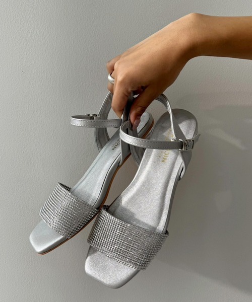 one after another NICE CLAUP（ワンアフターアナザーナイスクラップ）の「ラインストーンサンダル（サンダル・レディース・ブラック/シルバー/ピンク・L/M/S）」の13枚目の写真