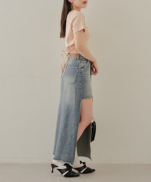 Chico(チコ)の「【ZOZOTOWN限定/REVIVAL】ウエストリボンロゴ刺繍チビT(Tシャツ/カットソー・レディース・ホワイト/ベージュ/ブラック・FREE)」の21枚目の写真