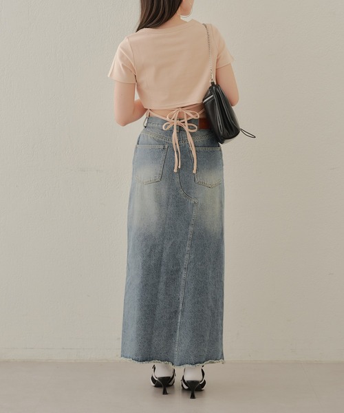 Chico(チコ)の「【ZOZOTOWN限定/REVIVAL】ウエストリボンロゴ刺繍チビT(Tシャツ/カットソー・レディース・ホワイト/ベージュ/ブラック・FREE)」の22枚目の写真