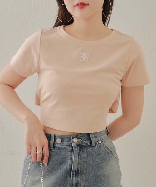 Chico(チコ)の「【ZOZOTOWN限定/REVIVAL】ウエストリボンロゴ刺繍チビT(Tシャツ/カットソー・レディース・ホワイト/ベージュ/ブラック・FREE)」の17枚目の写真