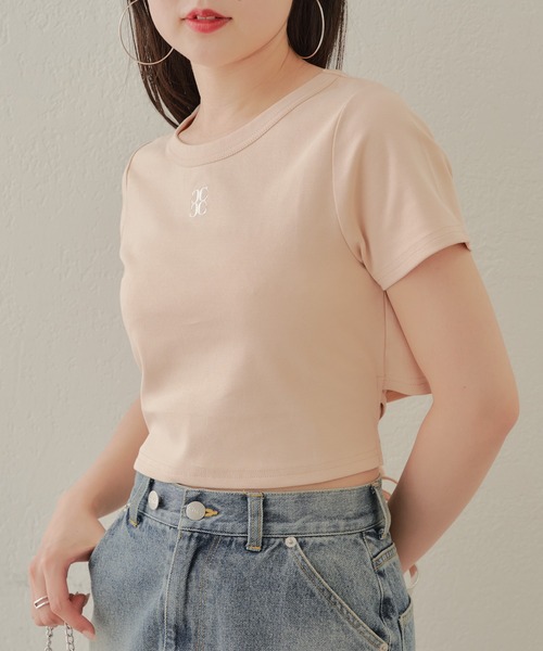 Chico(チコ)の「【ZOZOTOWN限定/REVIVAL】ウエストリボンロゴ刺繍チビT(Tシャツ/カットソー・レディース・ホワイト/ベージュ/ブラック・FREE)」の19枚目の写真