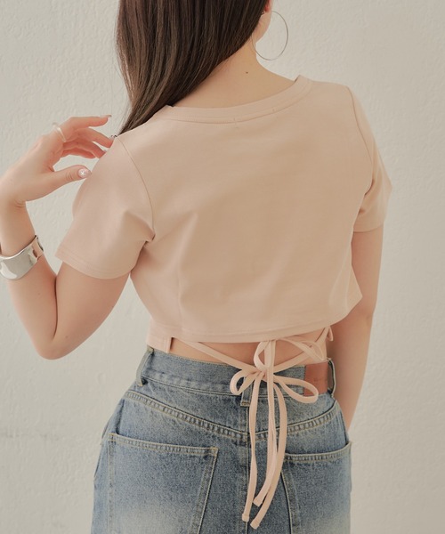 Chico(チコ)の「【ZOZOTOWN限定/REVIVAL】ウエストリボンロゴ刺繍チビT(Tシャツ/カットソー・レディース・ホワイト/ベージュ/ブラック・FREE)」の18枚目の写真