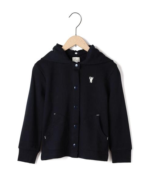 coen（コーエン）の「【coen kids】裏毛フーデットカーディガン（100～150cm)（パーカー・キッズ・ダークグレー/ネイビー・100/110/120/130/150/140）」の2枚目の写真