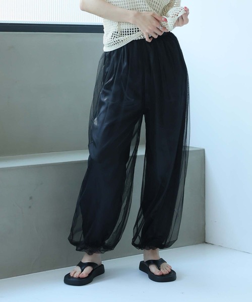 LAFFMO（ラフモ）の「チュールバルーンスカート/パンツ（スカート・レディース・ブラック系その他/ブラック/アイボリー/ホワイト系その他/ピンク・F）」の4枚目の写真