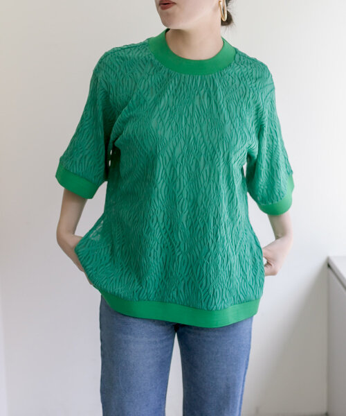 ear PAPILLONNER（イアパピヨネ）の「ナミナミレースTシャツ【SUM1