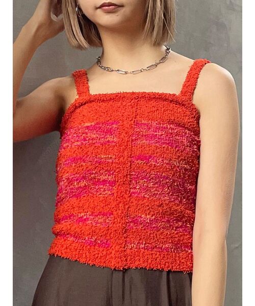 MURUA（ムルーア）の「ボーダーキャミ（キャミソール・レディース・ネイビー/レッド・FREE）」の2枚目の写真